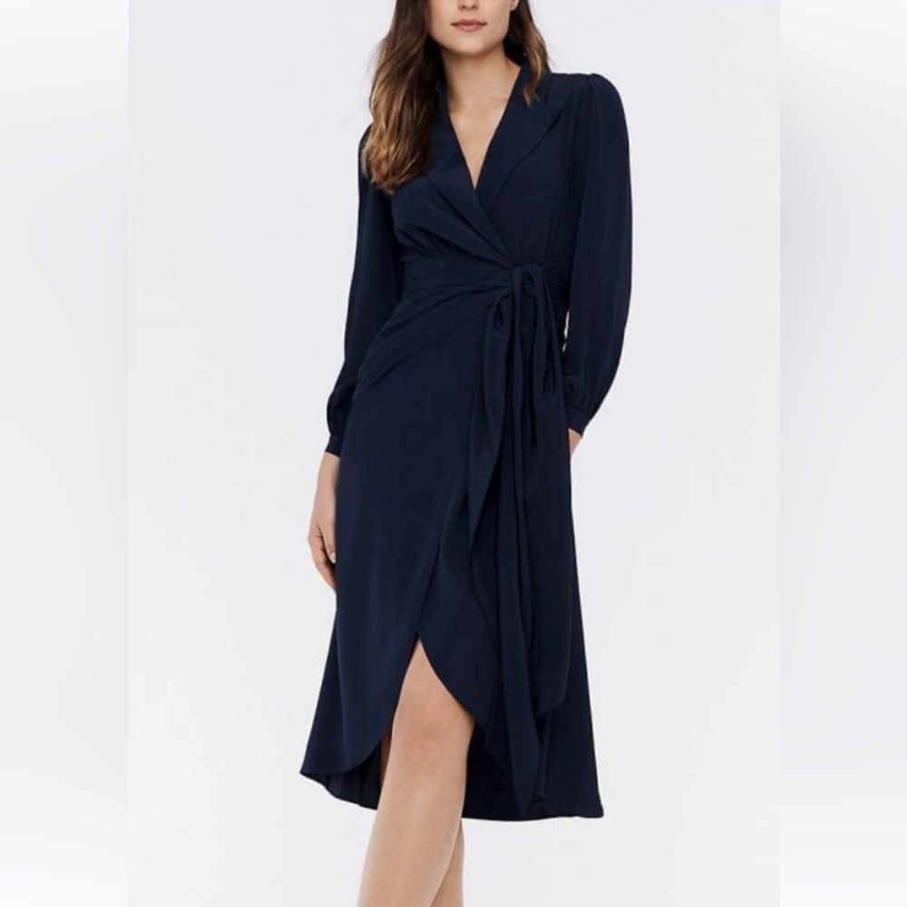 Diane von Furstenberg Stella Faux-Wrap Midi Dress - Picture 2 of 10